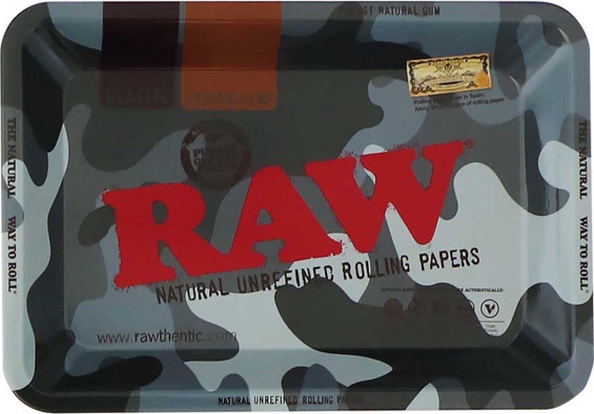 RAW - METAL ROLLING TRAY - URBAN CAMOUFLAGE - SMALL (18 x 12,5 cm)