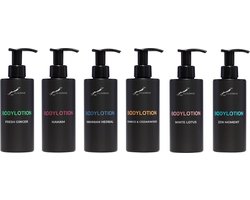 Bodylotion Set - Fresh Ginger + Hamam + Hammam Herbal + Sweet Orange & Cedarwood + White Lotus en Zen Moment - Claudius Cosmetics - bodycare - luxe fles - set van 6 stuks - Cadeau - giftset voor hem en haar
