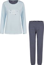 By Louise Dames Pyjama Set Lang Katoen Lichtblauw - Maat XL