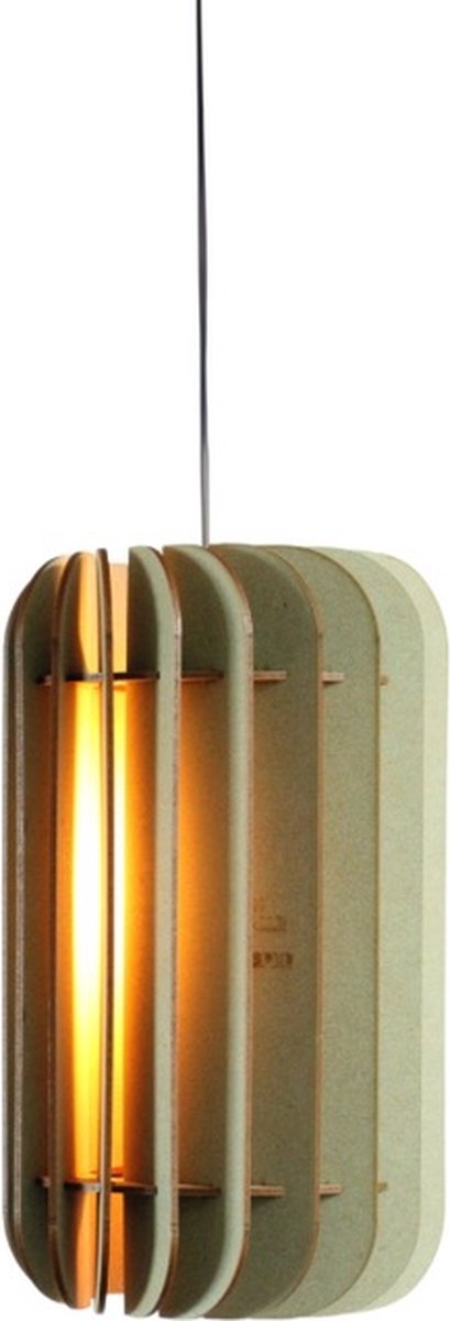 Tjalle en Jasper Hanglamp Groen – Design Lamp Eettafel – Minimalistische Houten Hanglamp – Smalle Lamp – Sfeerverlichting – E27