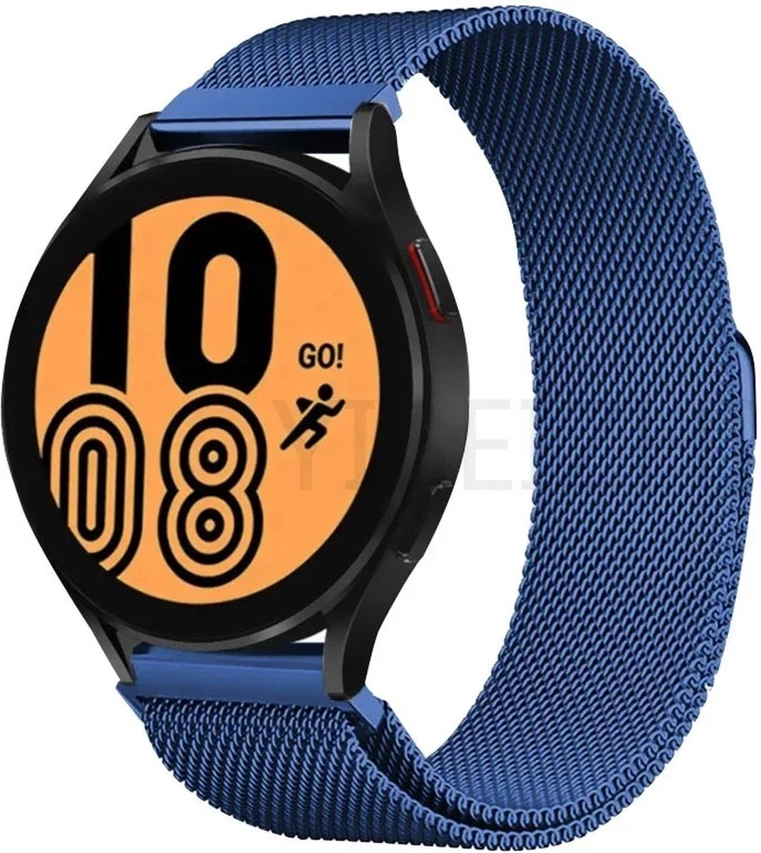 22mm Universeel RVS horlogeband Mesh Milanese Lus (Blauw) voor Smartwatch en geschikt voor een regulier horloge zoals Casio Rolex Seiko Tudor Pagani Homage Blue etc