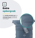 Extra waterdicht vak met ritssluiting aan de zijkant.