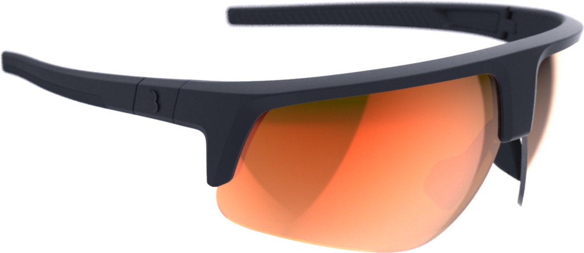 BBB Cycling Comet Fietsbril Heren en Dames - Duurzame Sportbril - Wielrenbril Geschikt voor Race, MTB & Gravel - Mat Zwart MLC Oranje/Rood - BSG-75