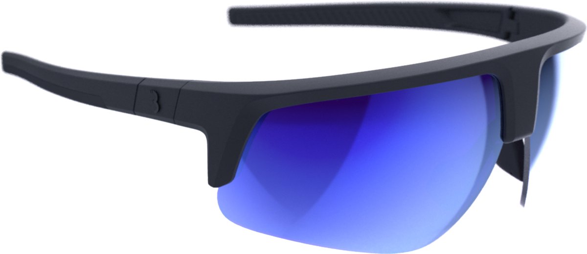 BBB Cycling Comet Fietsbril Heren en Dames - Duurzame Sportbril - Wielrenbril Geschikt voor Race, MTB & Gravel - Mat Zwart MLC Blauw - BSG-75