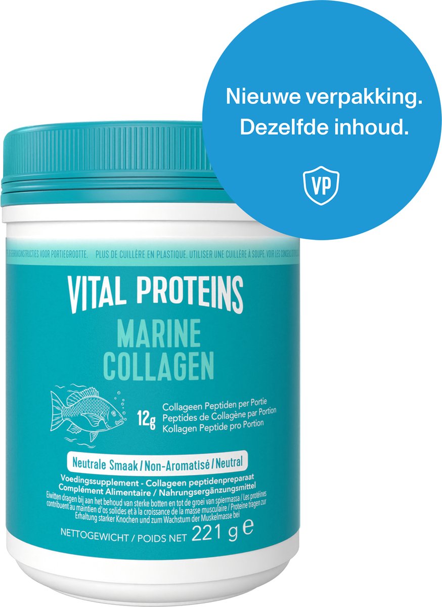 Goedkoopste Vital Proteins - 12 gram Peptiden Viscollageen - Gehydrolyseerd - Type I en III - Neutrale Smaak - Suikervrij - 221 gram