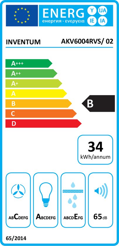 Inventum AKV6004RVS - Vlakscherm afzuigkap - 60 cm - 325 m3/h - 3 standen - RVS