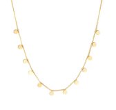 Akyol - 1 goudkleurig ketting - stainless steel - munt ketting - stainless steel ketting - halsketting – necklace - ketting - halsbandje - ketting voor dames