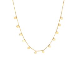 Akyol - 1 goudkleurig ketting - stainless steel - munt ketting - stainless steel ketting - halsketting – necklace - ketting - halsbandje - ketting voor dames