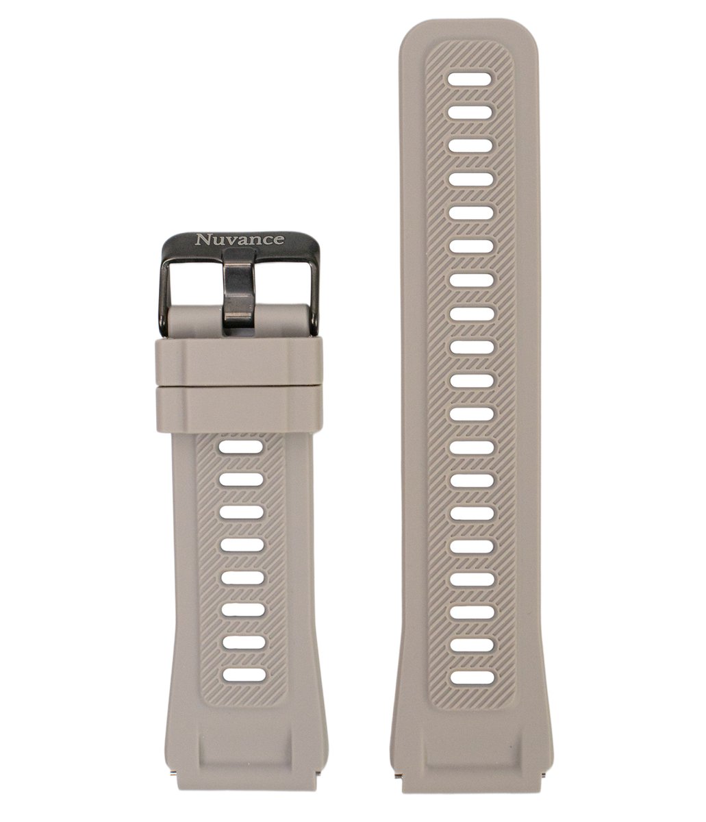 Nuvance Horlogebandje - Horlogebandjes 22mm - Horlogebandjes Dames en Heren - Grijs
