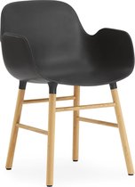 Form fauteuil met houten frame - zwart - eiken