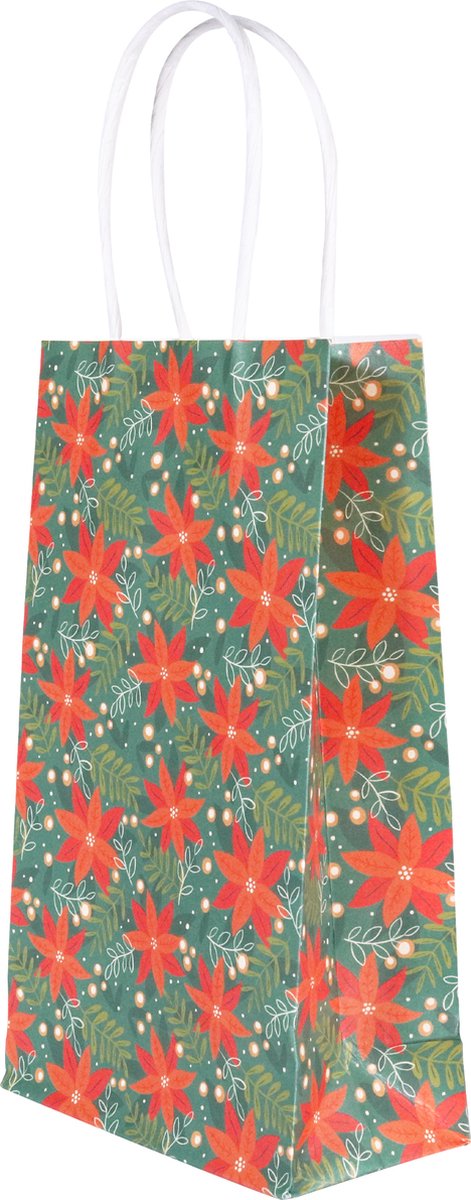 PME 4 Christmas Paper Treat Bags - Poinsettia