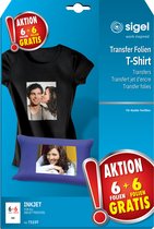Sigel inkjet transferfolie - A4 - blanco - 6 vel + 6 vel gratis - voor donkere kleding / textiel - SI-T1157