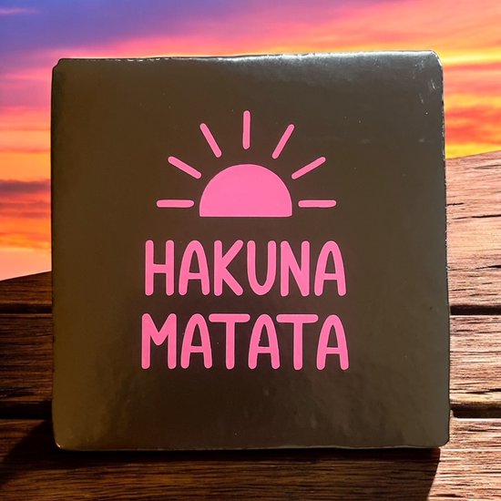 Tuile de Hip avec texte-Hakuna Matata- Grijs métallisé-Say-Gift-Gift-Gift-Just-Birthday-Holidays