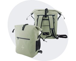 Voltano Luxe Fietstas / Rugtas 28L - Mint Groen - Enkele Pakaftas - 100% Waterdicht - Met Laptop Compartiment - Fietsrugzak