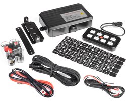 Purelux Multi-Switch Dashboard Controller – 8 Knoppen, 10-30V tot 600 watt op 12V voor led verstralers | Led bar | Led werklampen | flitsers | zwaailamp