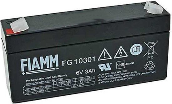 Fiamm FG10301 FG 6V 3Ah AGM
