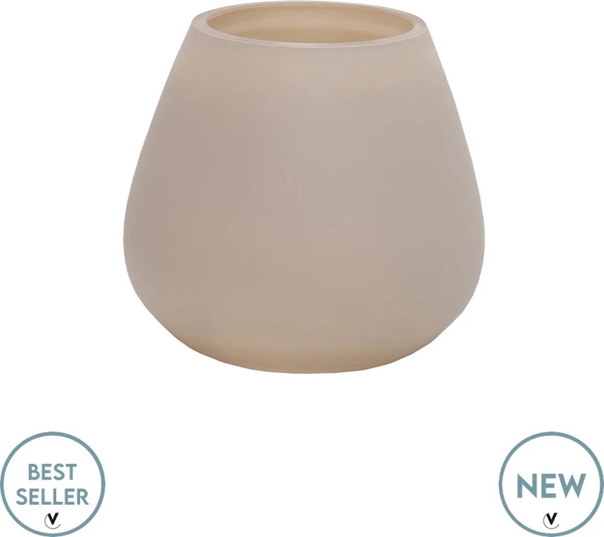 Vase The World Waxinelichthouder Tasman | X Small | matte ivory | klein vaasje | Ø12,5 x H11,5 cm - set van 2