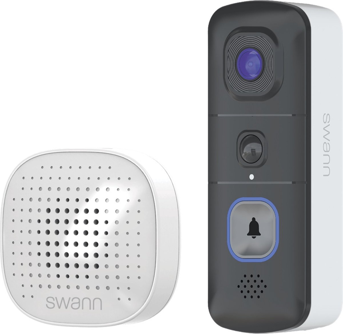 Swann EVO Video Deurbel - Slimme Video Deurbel - Inclusief Chime - SwannShield™ AI Voice Assistant - 2K ultra HD video - Accu - Nachtvisie - Geen Abonnement