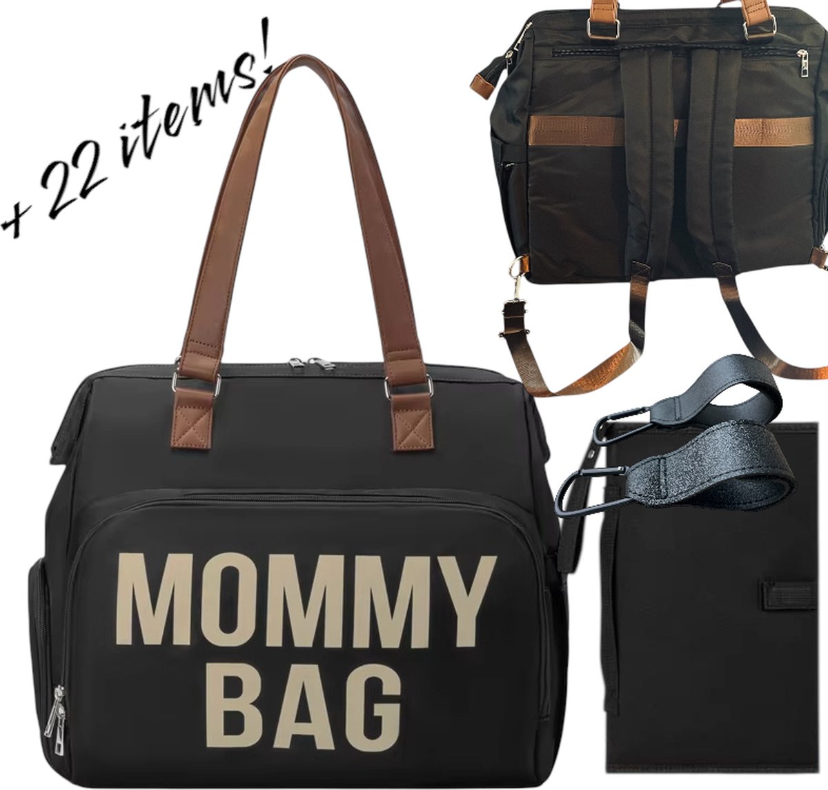 Goedkoopste Jaxx - Luiertas-inclusief 22 essentiele benodigheden-Luiertas Rugzak-kinderwagen haken-geisoleerde flessenvakjes-Luiertassen–Verzorgingstas–Luier Organizer-Luieretui–Kraamcadeau–Kraampakket-Kraampakketten-Baby Cadeau-Kraamkado meisje-Kraamkado jon