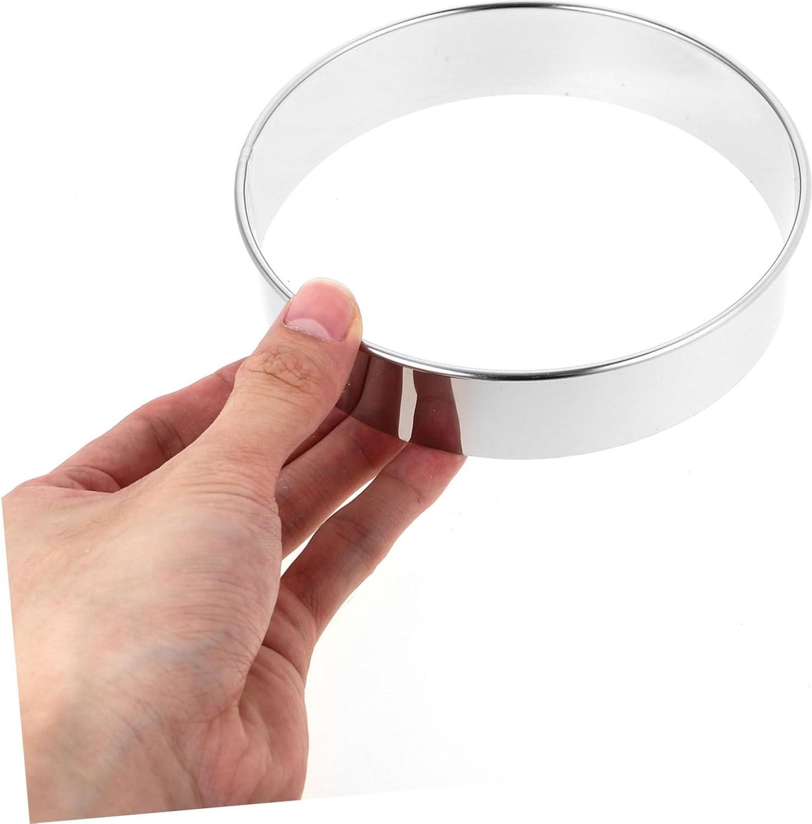 Uitsteekvormen Ringen set - 5 Cirkels - 5 tot 9CM - Ronde vormen voor uitsteken Koekjesdeeg, Fondant, Klei etc. RVS Cookie Cutter — afbeelding 2