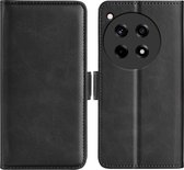 MobyDefend Hoesje - Geschikt voor OnePlus 12R - Luxe Wallet Book Case (Sluiting Zijkant) - Zwart