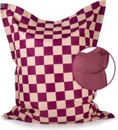 Bol.com LUMALAND XXL zitzak met EPS-korrels - buiten & binnen - waterdicht - 380L - bordeaux/perzik aanbieding