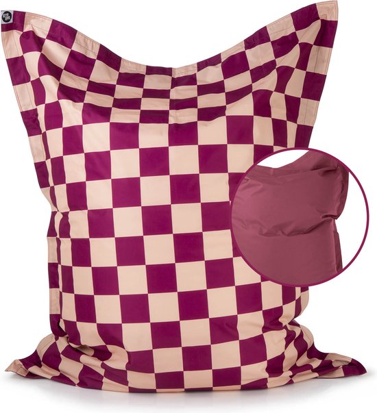 LUMALAND XXL zitzak met EPS-korrels - buiten & binnen - waterdicht - 380L - bordeaux/perzik