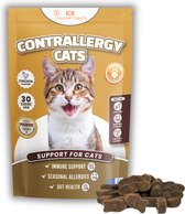 Contrallergy Kat - Voedingssupplement voor katten met allergie - Niezen, hoesten, jeuk, rode huid, wondjes, vachtverlies, atopie kat, dermatitis kat - visvormige snackjes - 100% natuurlijk