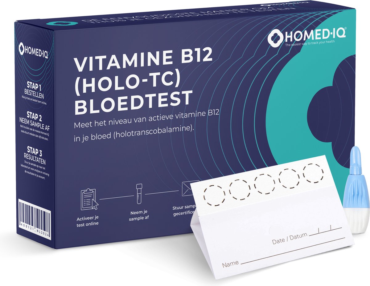 Goedkoopste Homed-IQ - Vitamine B12 Test - Thuistest - Gecertificeerd Laboratorium - Laboratorium Test