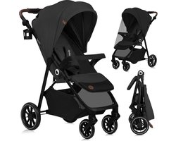 Lionelo Emma One Buggy en kinderwagen tot 22 kg – XXL Kapje – EVA Wielen – Lichtgewicht en Onderhoudsvrij – Verstelbare Rugleuning – Eénhandig Inklapbaar – Verstelbare Duwstang – Centrale Voetrem – 5-Punts Veiligheidsgordel – Stadswandelwagen