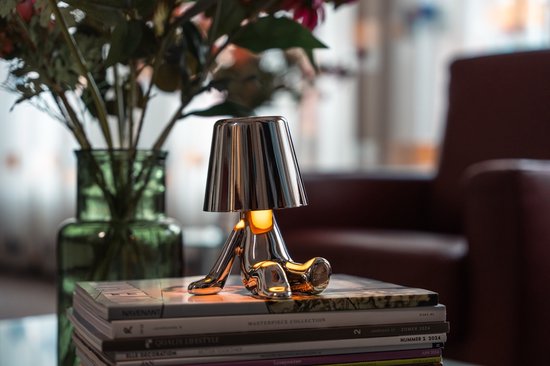Luxus Lampe de table sans fil rechargeable Bins Brother - Or - Set de 5 - Lampe de table décorative - Lampe de nuit - Lampe de table de chambre - Lampe de bureau - LED - Tactile - Intensité variable - Sans fil - Fonctionne sur piles