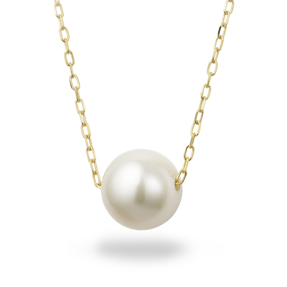 Miore Pure Collier Ketting Dames - 14 Karaat Goud - Met Zoetwaterparels - Met Hanger - 42 cm