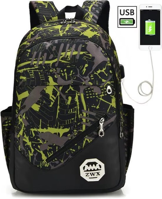 IvyH Boys Backpack School Bag Camouflage School Bag Set 3 in 1 Large Capacity School Bag High School College Kids Youth Boys Girls Yellow One Size Daypack