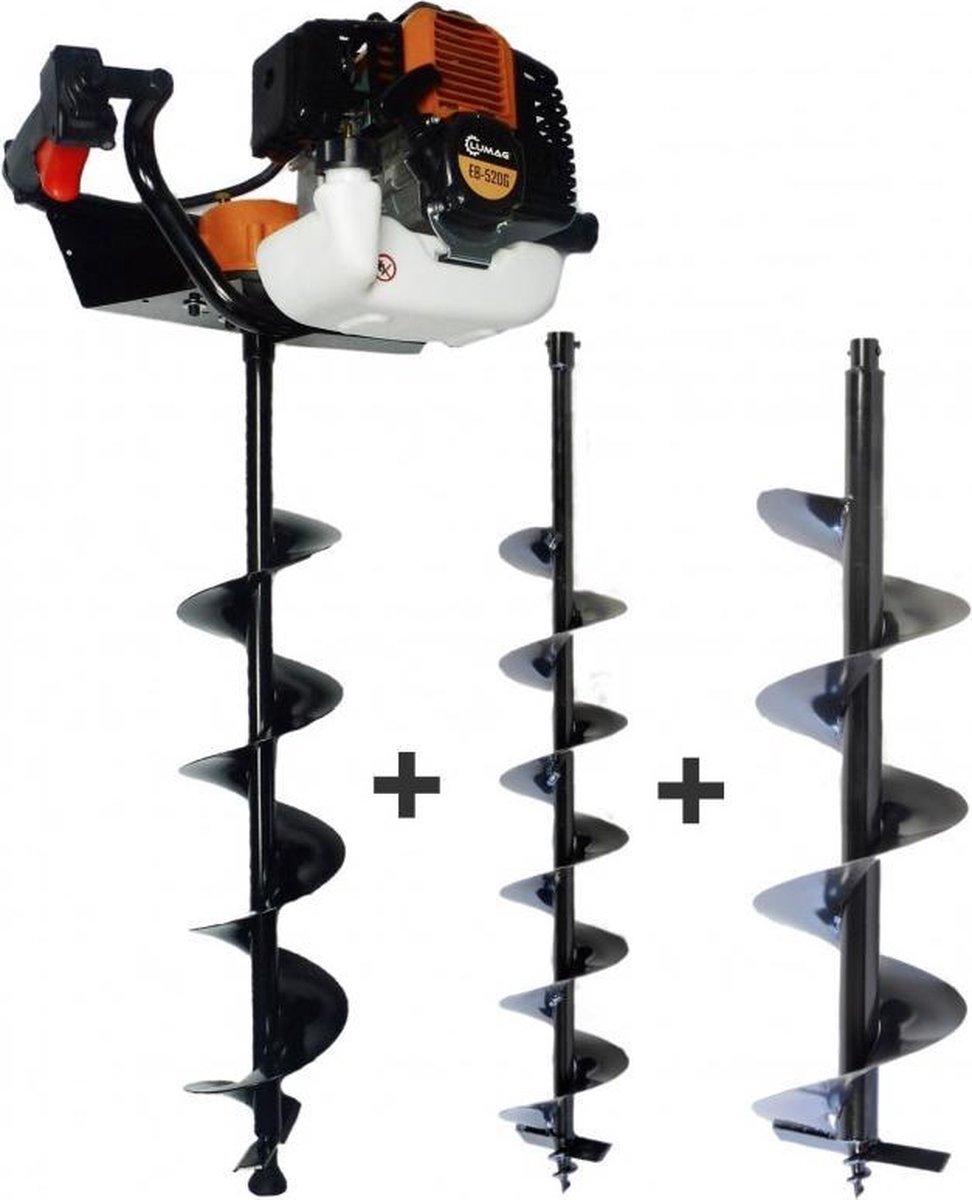 Lumag EB520G Benzine grondboor D200mm Grondboormachine 52cc