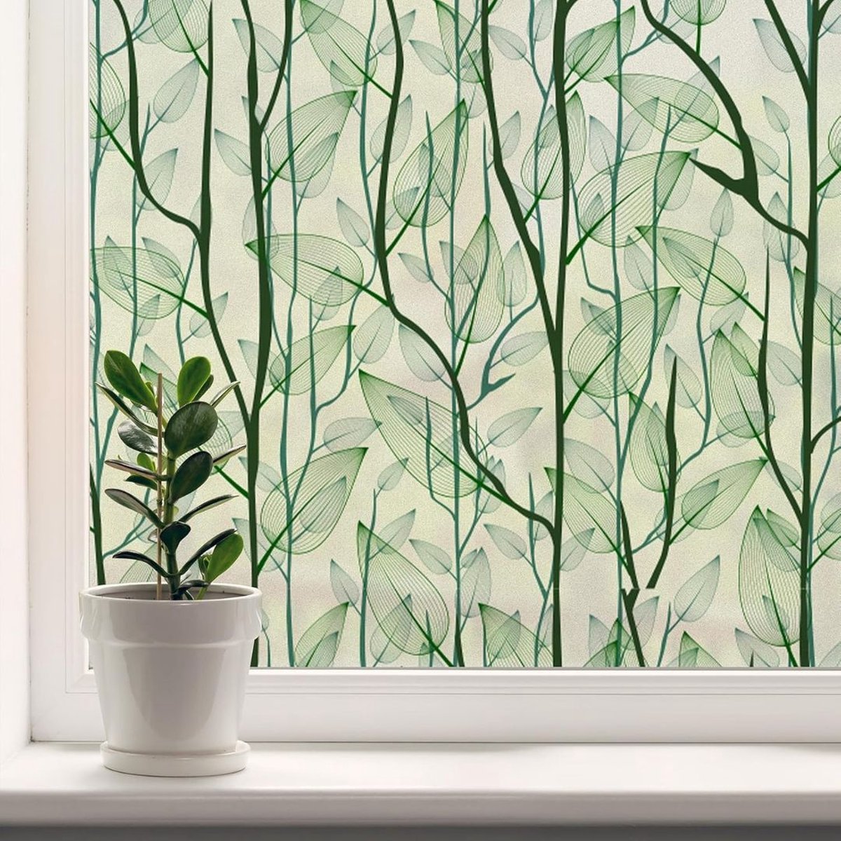 DailySupplies® Raamfolie Glas in Lood - Zelfklevend - Antieke Look - Groen