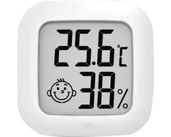 Hygrometer - Thermometer Voor Binnen - Luchtvochtigheidsmeter - Digitaal Weerstation Met Batterij en Plakstrip