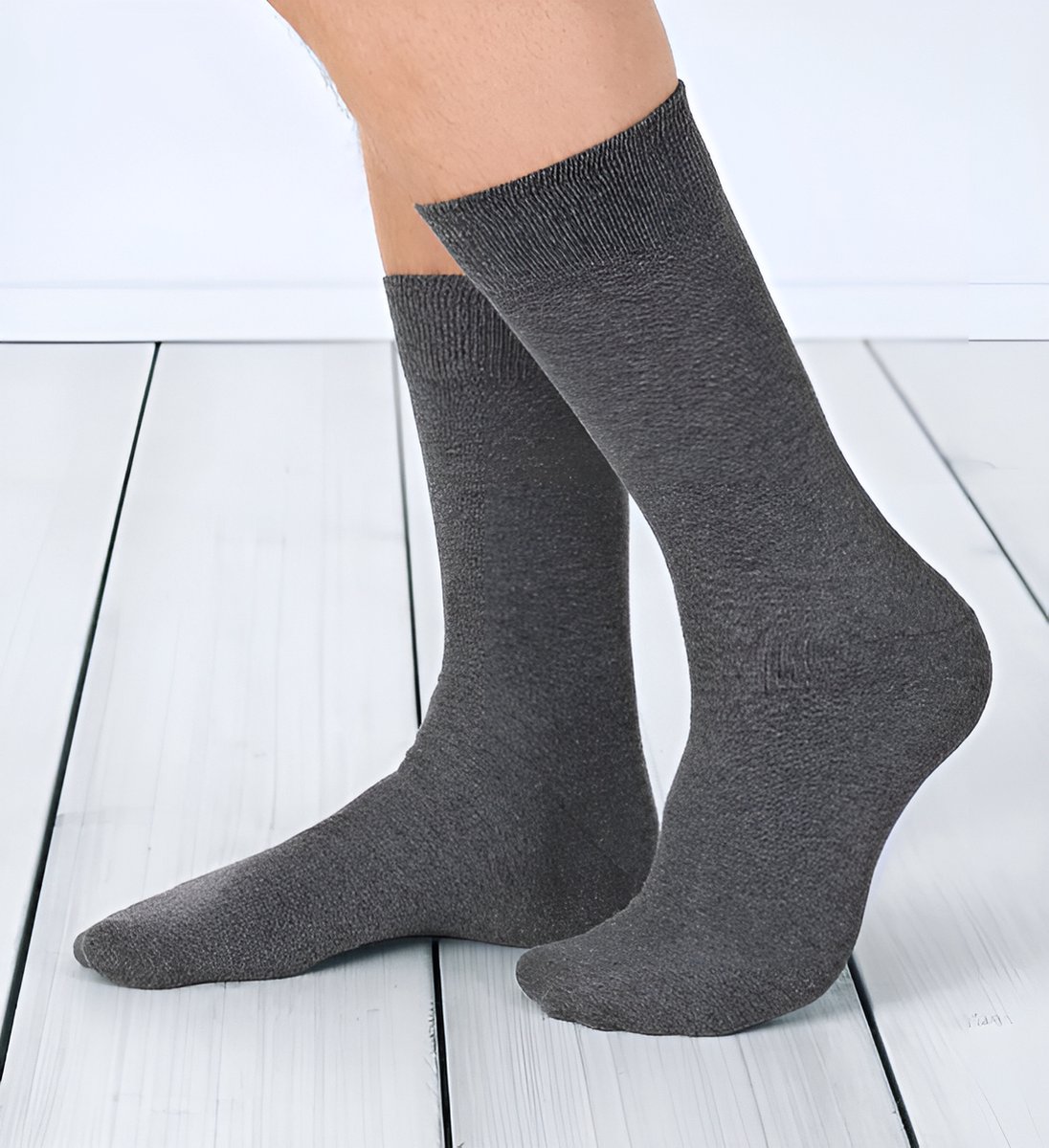 Trendy Socks| 4 Paar| Antraciet| Heren Sokken| Premium Sokken| Anti-slip| Gewassen| Geurig| 4 Paar| Maat 43-46