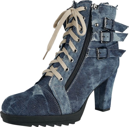 Rock Rebel by EMP Blauwe denim hoge hakken - Dames - EU36