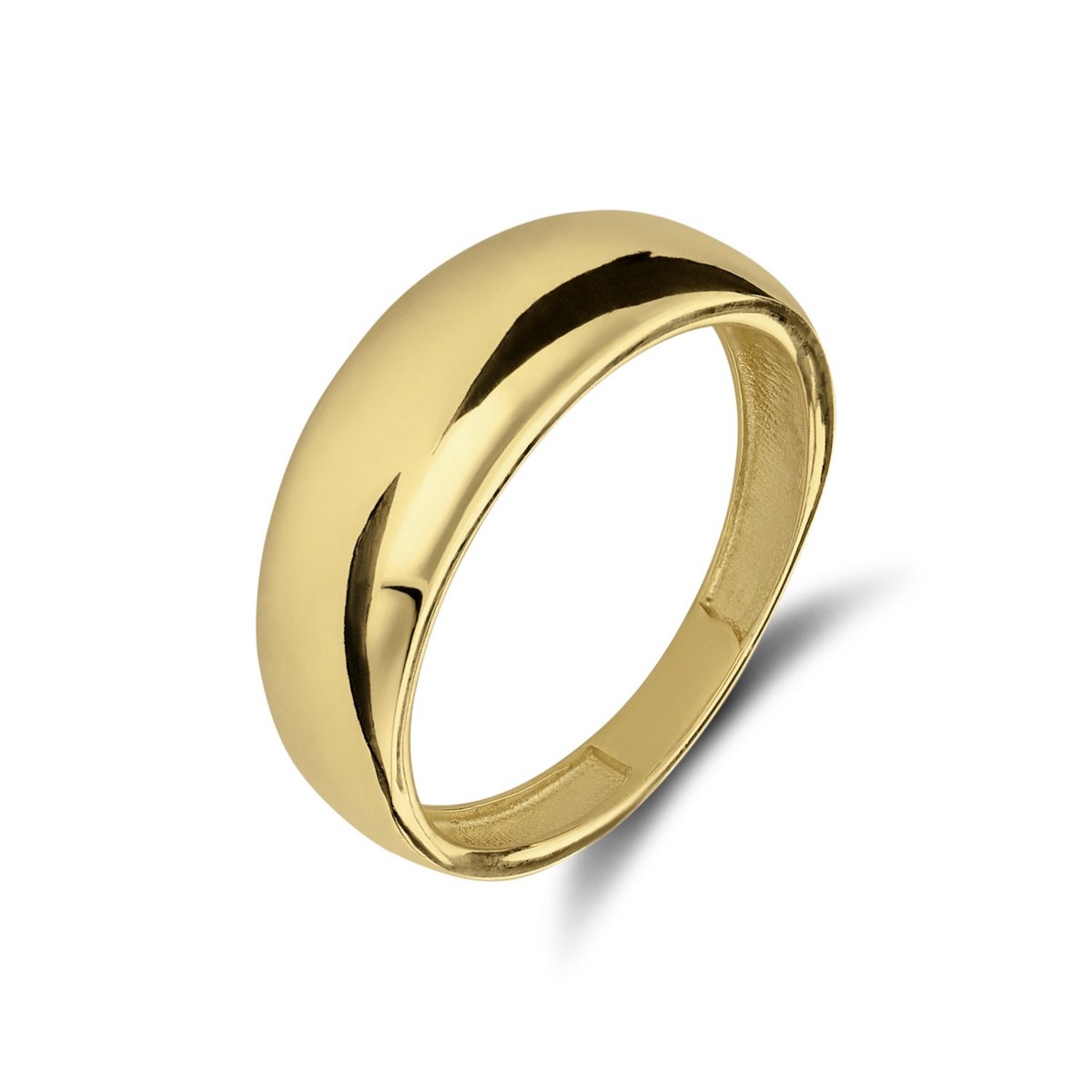 Lucardi Dames 14 karaat geelgouden ring breed - Ring - 14 Karaat Goud - Goud - 16 / 50 mm