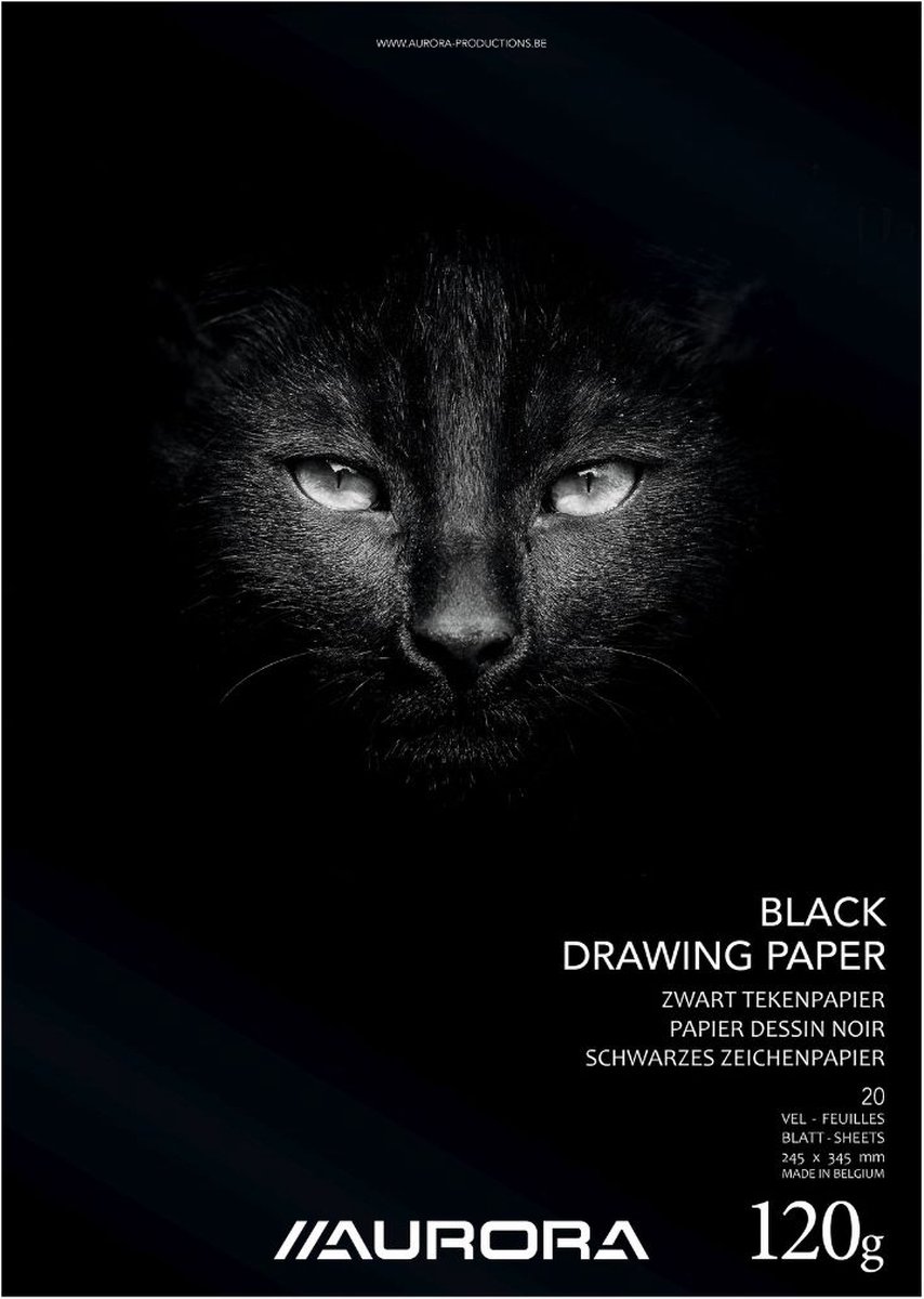 Aurora Tekenblok - Zwart Tekenpapier - 245 mm x 345 mm - 120g - 20 vel