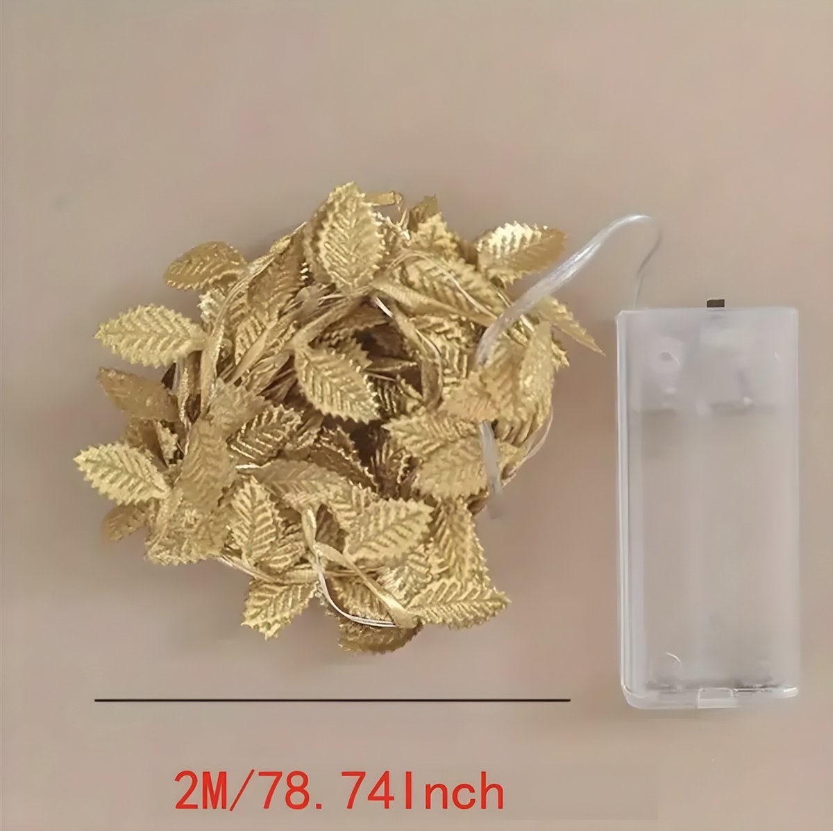 Sfeerverlichting Kerst - Tafelversiering Goud Blad lichtsnoer - 2 meter - Feestelijke tafeldecoratie licht - LED verlichting - Kerst tak lamp - Kerstdiner - Bruiloft decor verlichting - Buiten en binnen verlichting - Kerstverlichting op batterij – foto 4