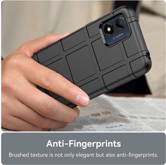 Coque Motorola Moto E13 - Coque en Shield TPU robuste - Zwart - Coque pour téléphone portable - Coque compatible avec : Motorola Moto E13