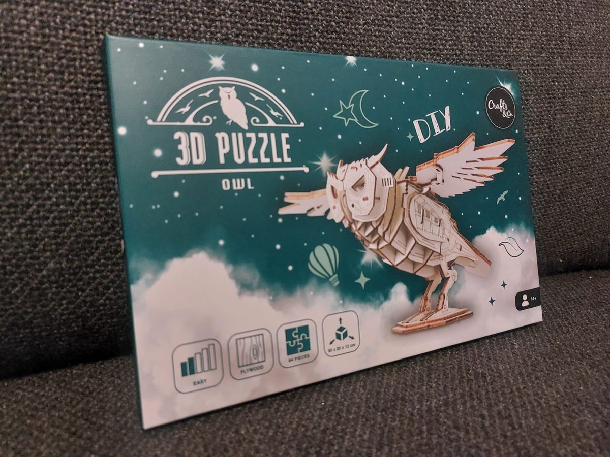 Houten 3D Puzzel  Mechanische 3DPuzzel  Uil  Uilen Puzzel  Houten Uil Puzzel  3DPuzzel  Mechanische Puzzel