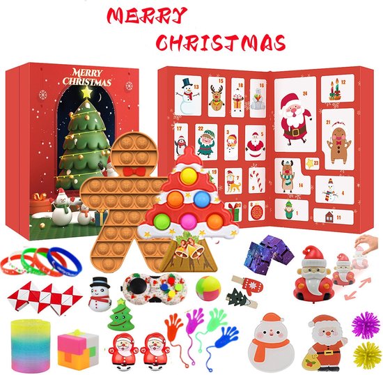 Adventskalender 2025 voor Kinderen - 24 Vakjes met Dagelijkse Speelgoedverrassingen - Perfect voor Kerst - jongens - meisjes - unisex - speelgoed - pop it - fidget toys - kerstcadeau