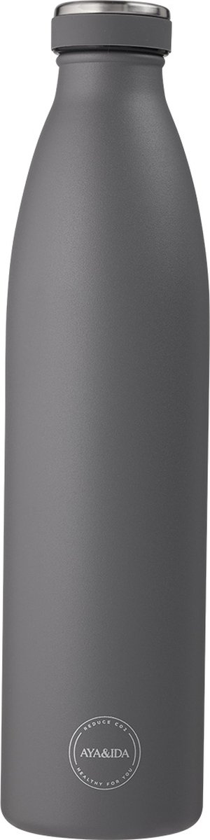 AYA & IDA - Drinking Bottle - Thermosfles - waterfles - 1000ml - DARK GREY