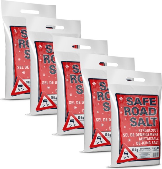 SAFE ROAD SALT® - Strooizout en Dooizout - 5 x 10 kilogram - Multipack - Totaal 50 kg