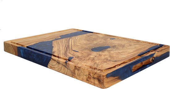 Olijfhouten snijplank - natuurlijke snit - 1 stuk - 42-44 cm - hygiënisch