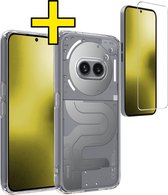 Hoesje Geschikt voor Nothing Phone 2a Plus Hoesje Siliconen Case Met Screenprotector - Hoes Geschikt voor Nothing Phone 2a Plus Hoes Siliconen - Transparant