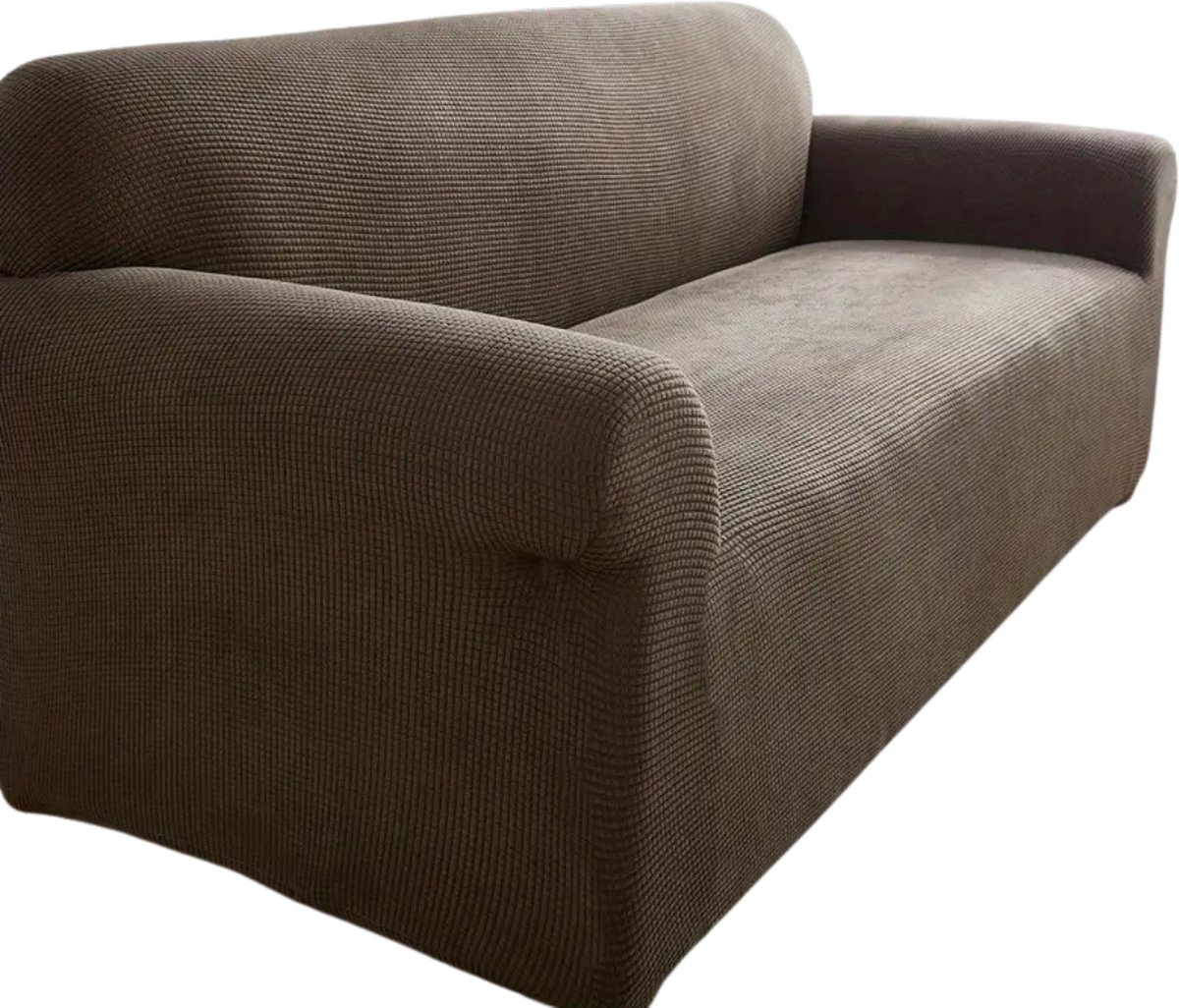 Livano Bankhoes - Bankbeschermer - Stretch - Sofa Cover - Effen - Licht Koffie - Enkel