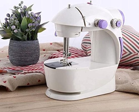 Elektrische mini-handnaaimachine, draagbare elektrische naaimachine, handnaaimachine met naai-accessoires, licht en eenvoudig voor beginners, ideaal voor kleding, gordijnen, doe-het-zelf, reizen